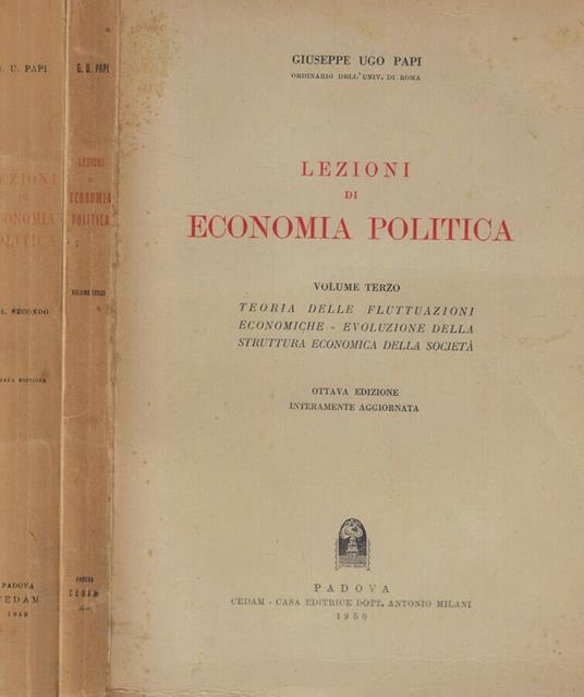 Lezioni di economia politica Vol. II-III - Giuseppe Ugo - copertina