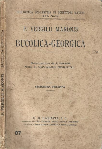 Bucolica-Georgica - Publio Virgilio Marone - copertina