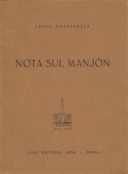 Nota sul Manjon - Luigi Volpicelli - copertina