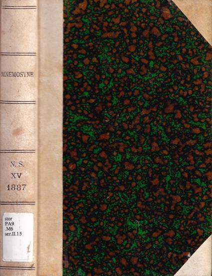 Mnemosyne, volume XV, anno 1887 - copertina