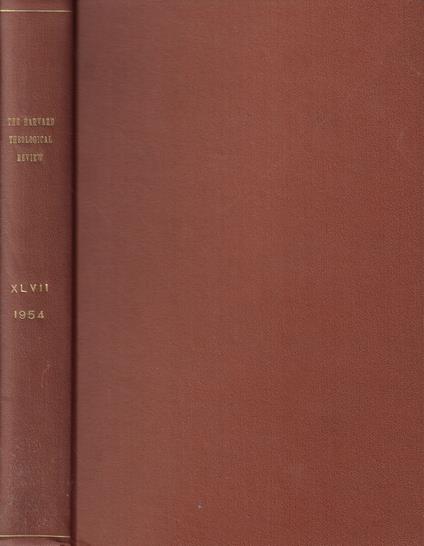 The Harvard Theological Review Vol. XLVII Anno 1954 - copertina