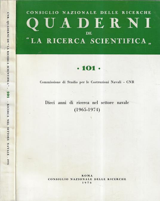 Quaderni de "la ricerca scientifica" anno 1978 n. 101 - copertina