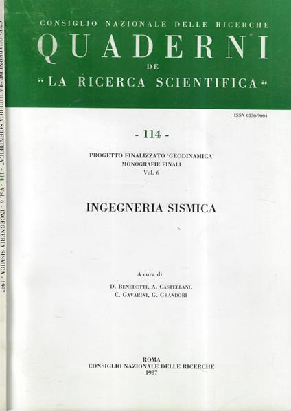 Quaderni de "la ricerca scientifica" anno 1987 n. 114 - copertina