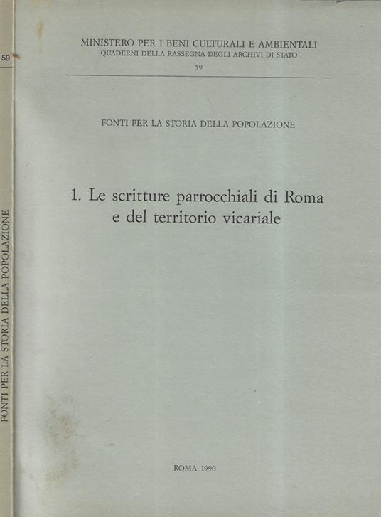 Fonti per la storia della popolazione Vol. I - copertina