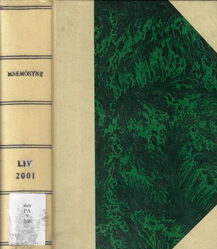 Mnemosyne Vol. LIV 2001 - copertina