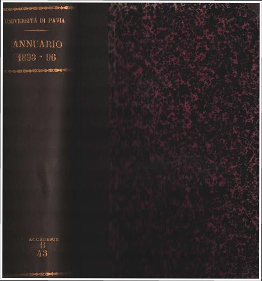 Annuario della R. Università di Pavia 1893-96 - copertina