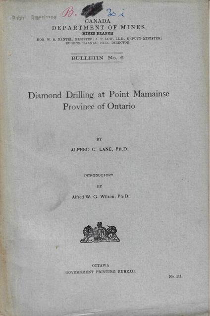 Diamond Drilling at Point Mamainse Province of Ontario - copertina