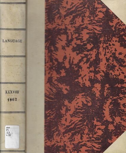 Language Vol. 38 anno 1962 - copertina