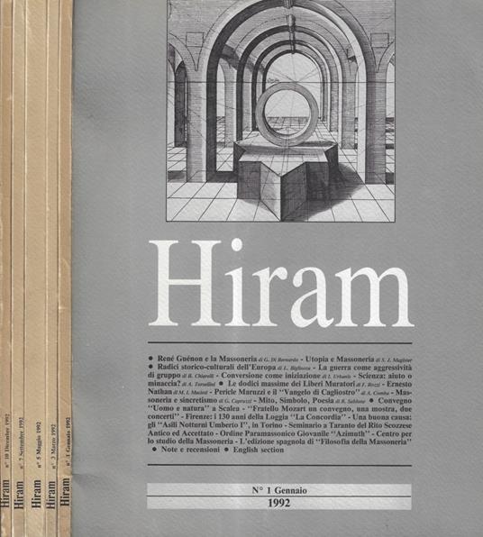 Hiram anno 1992 n. 1, 3, 5, 7, 10 - copertina