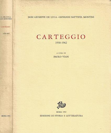 Carteggio 1930 - 1962 - copertina