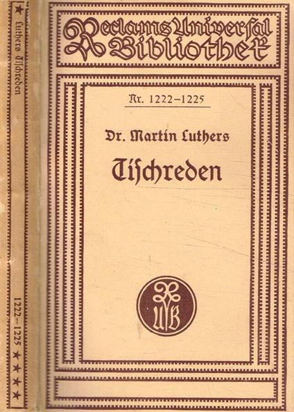 Tischreden oder colloquia - copertina