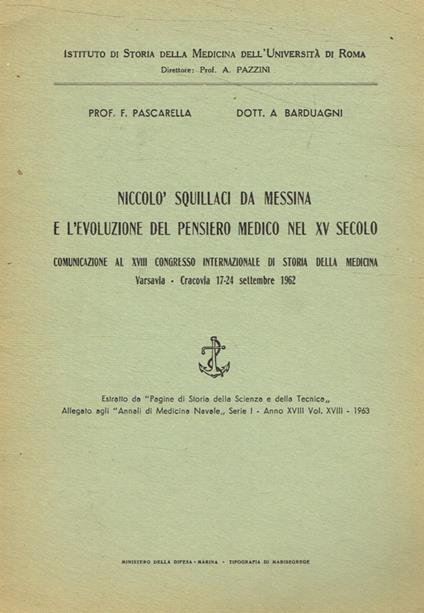 Niccolò Squillaci da Messina e l'evoluzione del pensiero medico nel XV secolo - copertina