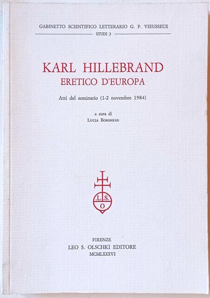 Karl Hillebrand eretico d'Europa - copertina