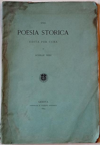 Una poesia storica - copertina