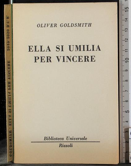 Ella si umilia per vincere - Oliver Goldsmith - copertina