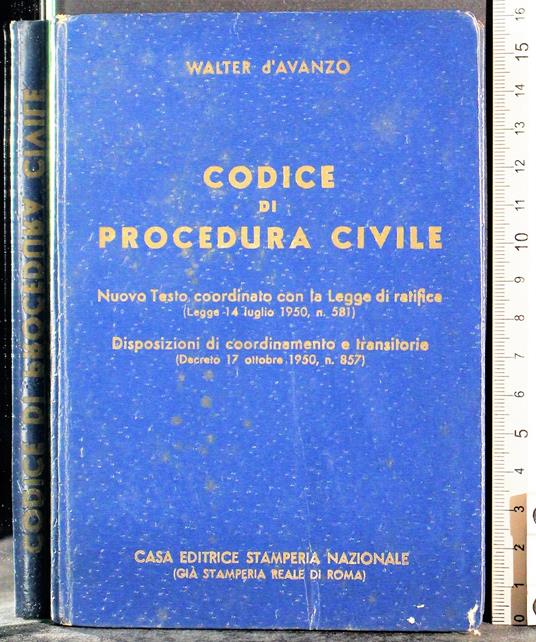 Codice di procedura civile - Walter D'Avanzo - copertina