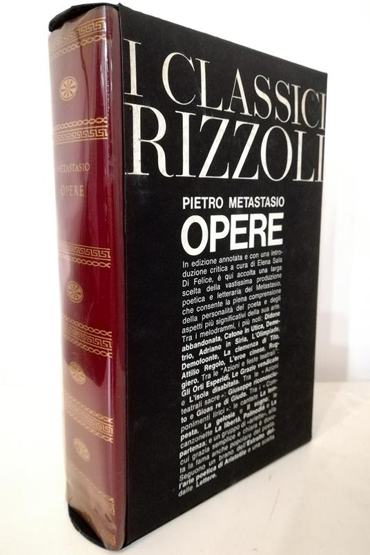 Opere Didone abbandonata - Catone in Utica - Demetrio - Adriano in Siria - L'Olimpiade - Demofoonte - La clemenza di Tito - Attilio Regolo - L'eroe cinese - Ruggiero - Azioni e feste teatrali - Azioni teatrali sacre - Componimenti lirici - copertina