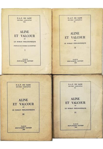 Aline et Valcour ou Le roman philosophique - completo in 4 voll - copertina