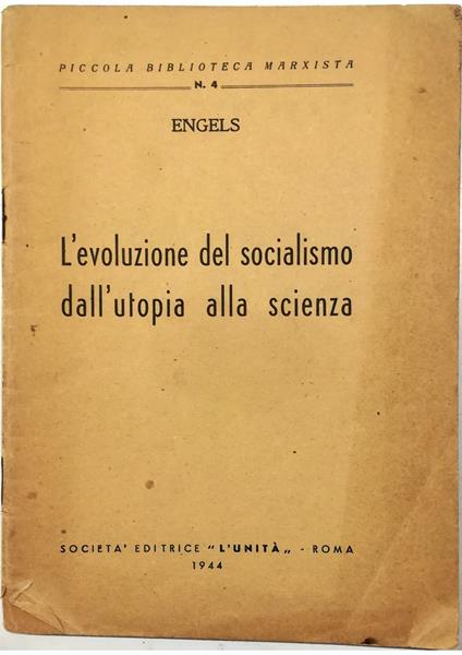 L' evoluzione del socialismo dall'utopia alla scienza - Friedrich Engels - copertina