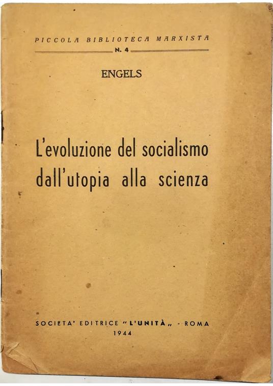 L' evoluzione del socialismo dall'utopia alla scienza - Friedrich Engels - copertina