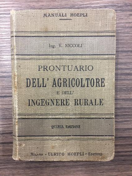 Prontuario dell'agricoltore - V. Niccoli - copertina