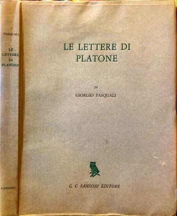 Le lettere di Platone - Giorgio Pasquali - copertina