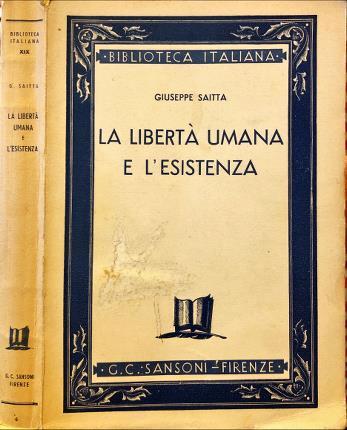 libertà umana e l’esistenza - Giuseppe Saitta - copertina