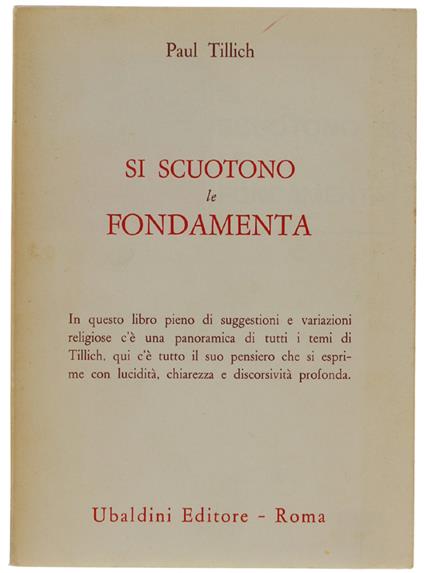 Si Scuotono Le Fondamenta - Paul Tillich - copertina