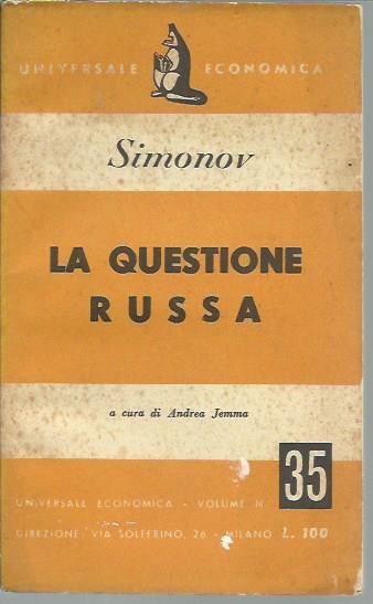 questione russa - Konstantin Simonov - copertina