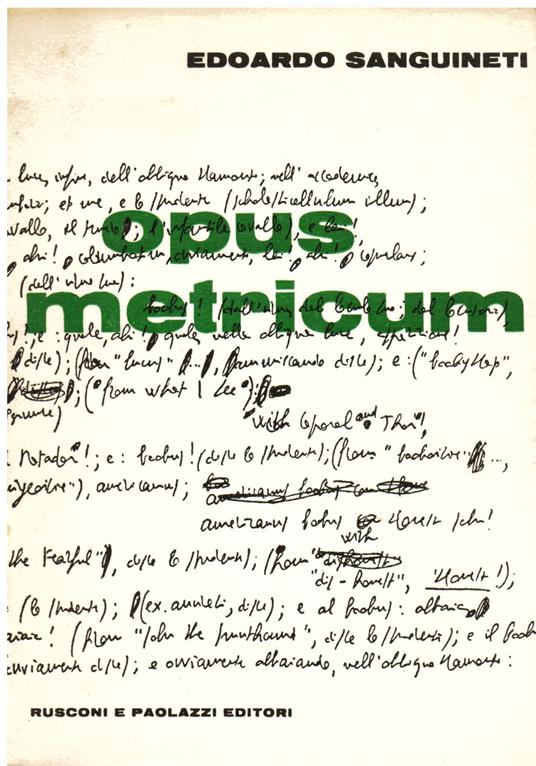 Opus metricum. 1951 - 1959 - Edoardo Sanguineti - copertina