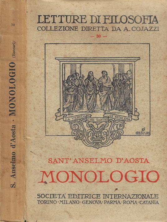 Monologio - Anselmo d'Aosta (sant') - copertina