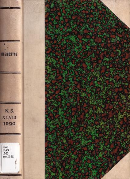 Mnemosyne, volume XLVIII, anno 1920 - copertina