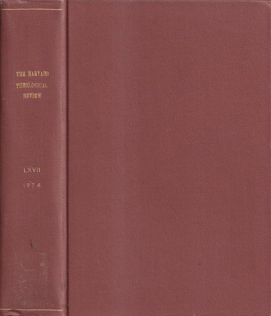 The Harvard Theological review, volume LXVII, anno 1974 - copertina