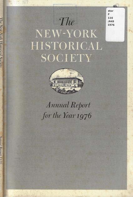 Annual Report of The New-York Historical Society for the year 1976 - copertina