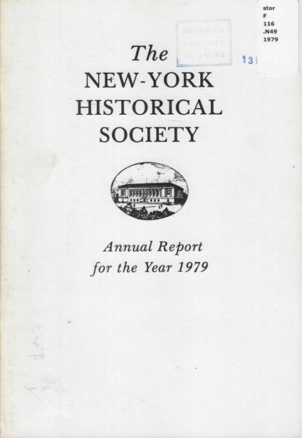 Annual Report of The New-York Historical Society for the year 1979 - copertina