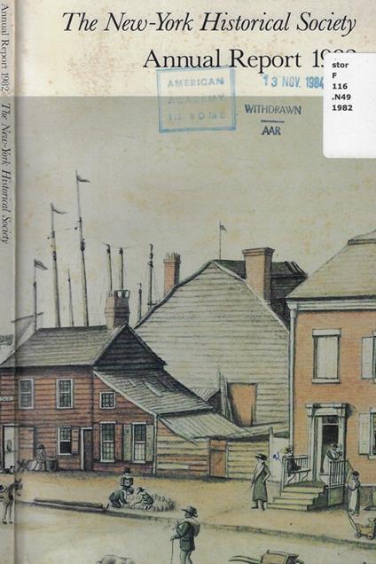 Annual Report of The New-York Historical Society for the year 1982 - copertina