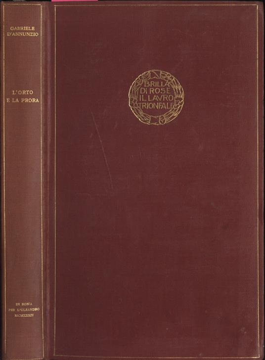 L' orto e la prora - Gabriele D'Annunzio - copertina