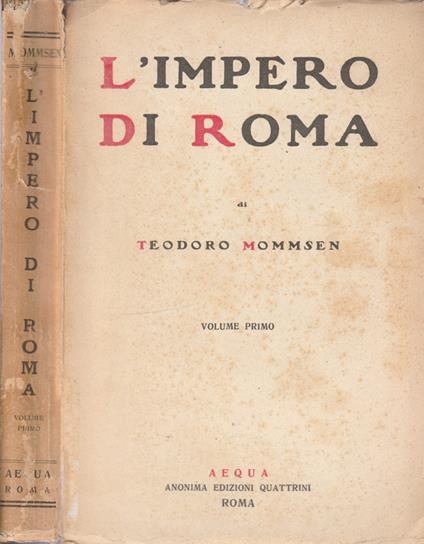 L' impero di Roma vol I - Theodor Mommsen - copertina