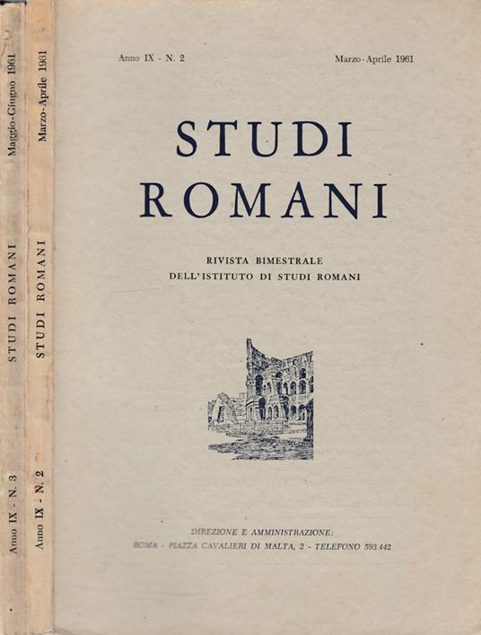 Studi romani 1961 - copertina
