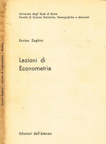 Lezioni di econometria - copertina