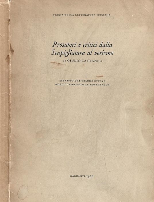 Prosatori e critici dalla Scapigliatura al verismo - Giulio Cattaneo - copertina