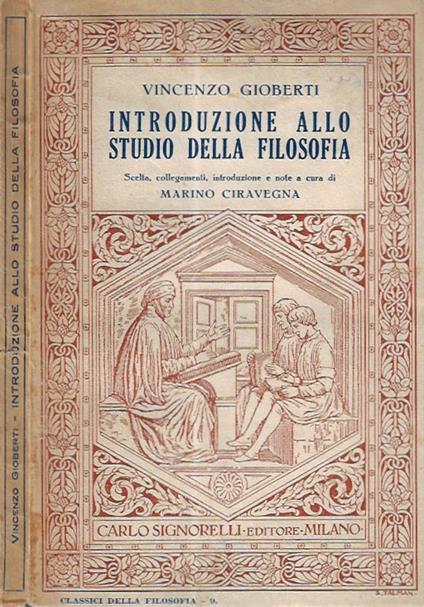 Introduzione allo studio della filosofia - Vincenzo Gioberti - copertina