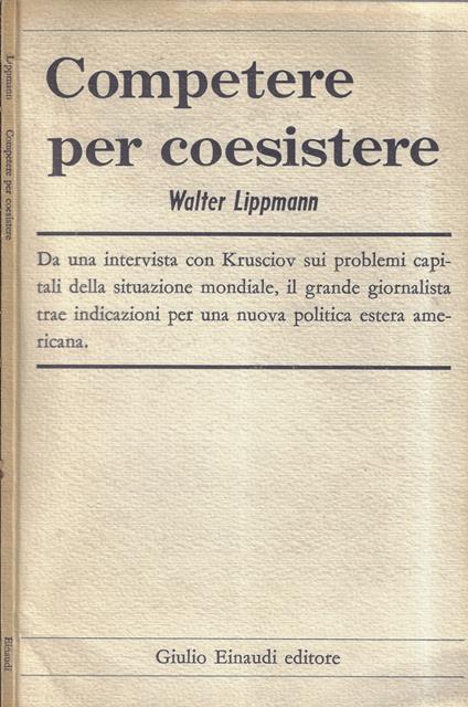 Competere per coesistere - Walter Lippmann - copertina