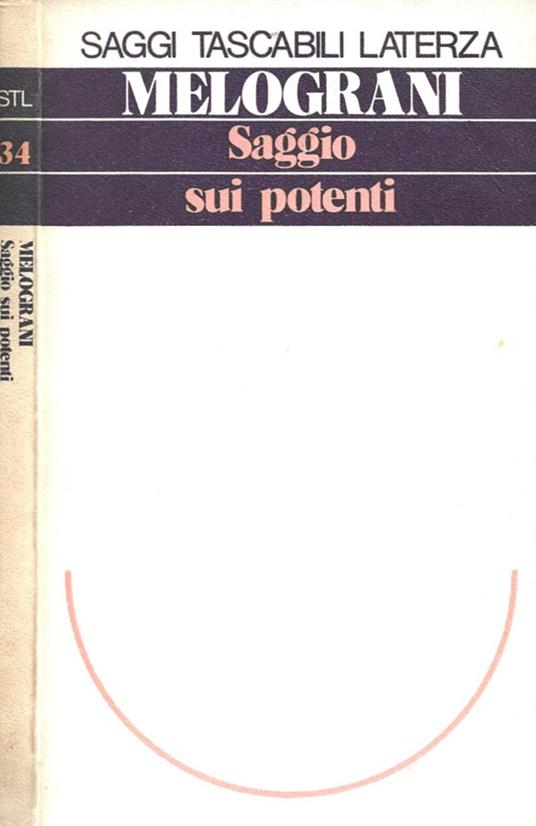 Saggio sui potenti - Piero Melograni - copertina