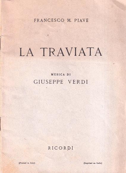 La traviata - Francesco M. Piave - copertina