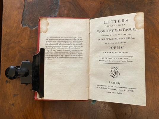 Letters of Lady Mary Wortley Montague, written during her travels in Europe, Asia, and Africa to which are added Poems by the same author. Stereotype edition Firmin Didot - Mary Wortley Montagu - copertina