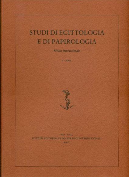 Studi di Egittologia e di papirologia. 2004, N.1 - copertina