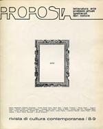 Proposta. Letteratura Arte Problemi attuali Spettacoli Libri Notizie. 8-9/luglio-ottobre 1973