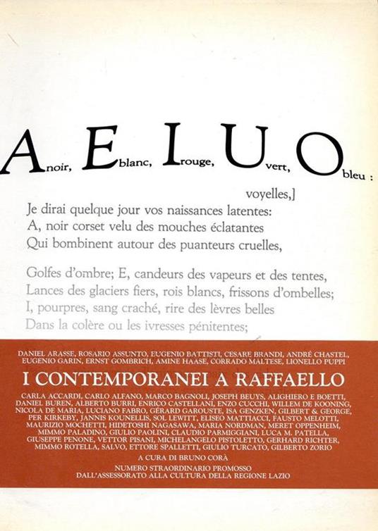 AEIUO N. 19/1987. I contemporanei di Raffaello - Bruno Corà - copertina