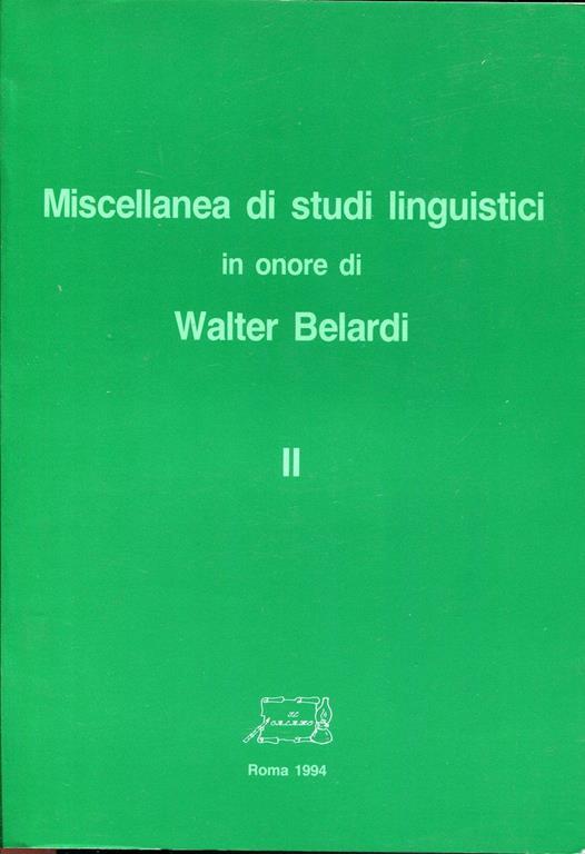 Miscellanea di studi linguistici in onore di Walter Belardi - P. Cipriano - 2